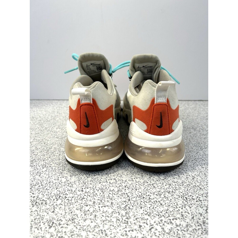 Nike Air Max 270 React Women's Size 8 Running Shoes Beige Chalk Orange - Picture 4 of 14